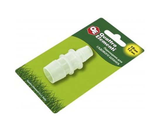 Адаптер соединитель шлангов ёлочка (19 - 12 мм; пластик) QUATTRO ELEMENTI 771-961 – изображение 2