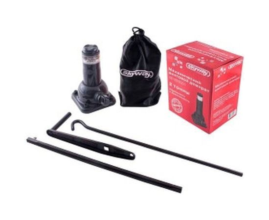 Механический винтовой телескопический домкрат SKYWAY 2т h 180-390 мм в коробке S01803001 – изображение 2