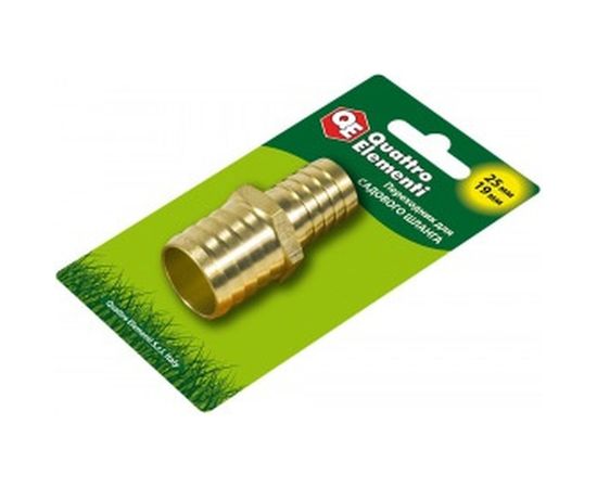 Адаптер соединитель шлангов ёлочка (25 - 19 мм; латунь) QUATTRO ELEMENTI 771-923 – изображение 3