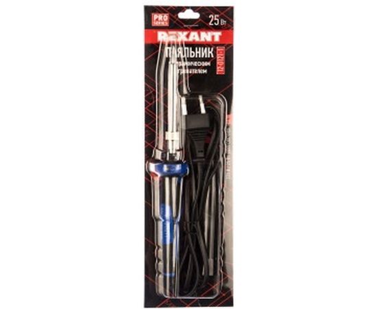 Паяльник с керамическим нагревателем, долговечное жало Профи 220В 25Вт REXANT ZD-721NA 12-0121-1 – изображение 3