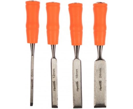Набор плоских стамесок SPARTA 6-12-18-24 мм пластиковые ударные рукоятки 243975 – изображение 5