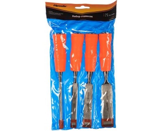 Набор плоских стамесок SPARTA 6-12-18-24 мм пластиковые ударные рукоятки 243975 – изображение 6