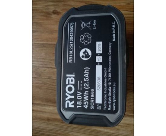 Аккумулятор Ryobi ONE+ RB18L25 5133002237 (18 В; 2.5 А*ч; Li-Ion) – изображение 7