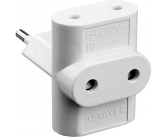 Электрический разветвитель STAYER MAXElectro, 3 гнезда, 6А/220В 55090-3 – изображение 2