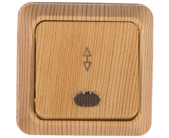 Проходной переключатель TDM Ладога сосна ОП одноклавишный с подсветкой SQ1801-0048 – изображение 2