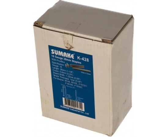 Скоба K-428 (28 мм) 5000 для пневмостеплера 90/40 SUMAKE 31894 – изображение 2