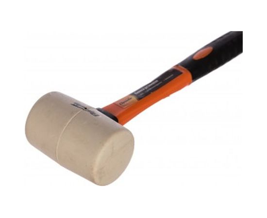 Резиновая киянка SPARTA 225 г, белая резина, фиберглассовая рукоятка 11128 – изображение 2