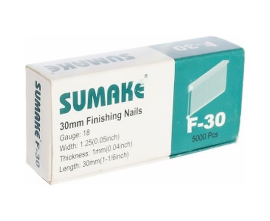 Гвозди (30 мм) 5000 шт. для гвоздезабивателей F18/30; F18/50 Sumake F-30 – изображение 2