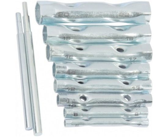 Набор торцевых ключей-трубок SPARTA 6 - 22 мм, вороток, оцинкованные, 9 шт 137525 – изображение 2