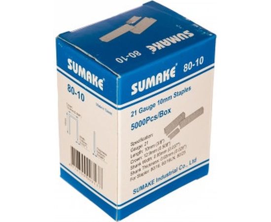 Скобы (10 мм) 5000 шт. для пневмостеплеров 80/16; 80/50 Sumake 80-10 – изображение 2