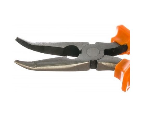 Изогнутые длинногубцы, 160 мм, шлифованные, пластмассовые рукоятки SPARTA Classic 17411 – изображение 2