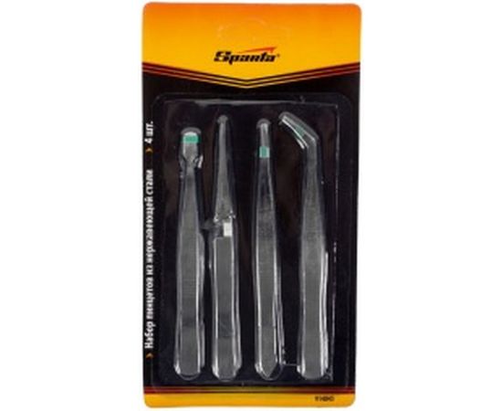 Набор пинцетов из нержавеющей стали SPARTA 4 шт 914845 – изображение 2