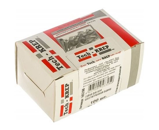 Шестигранная гайка DIN 934 оцинкованная М8, 100шт - коробка Tech-Krep 105248 – изображение 2