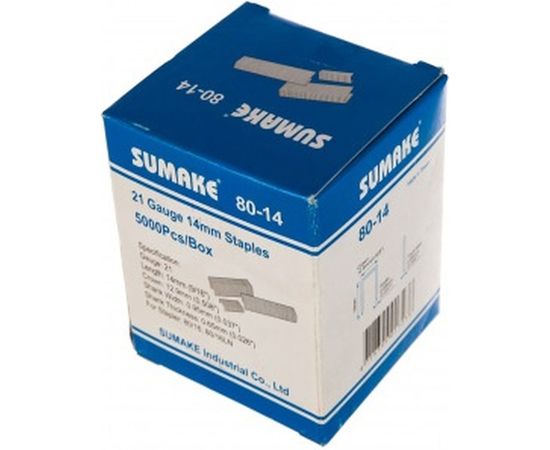 Скоба 80-14 (14 мм) 5000 шт. для пневмостеплеров 80/16, 80/25 Sumake 30426 – изображение 3