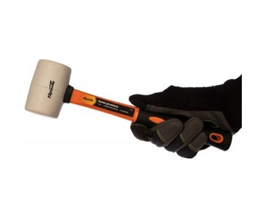 Резиновая киянка SPARTA 225 г, белая резина, фиберглассовая рукоятка 11128 – изображение 3