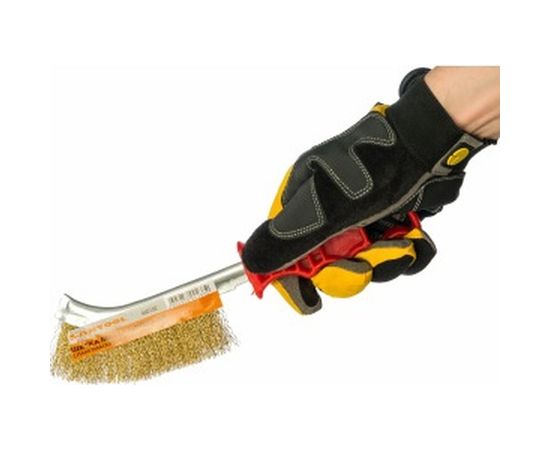 Металлическая щетка с пластмассовой красной ручкой SANTOOL 060102 – изображение 3