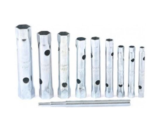 Набор торцевых ключей-трубок SPARTA 6 - 22 мм, вороток, оцинкованные, 9 шт 137525 – изображение 3