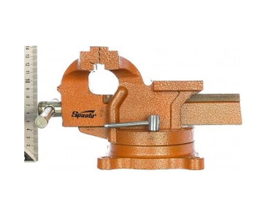 Слесарные поворотные тиски 100 мм с наковальней SPARTA 186235 – изображение 3
