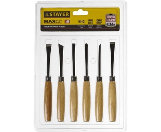 Набор фигурных резцов с деревянной ручкой, 6шт Stayer 1832-H6 – изображение 3