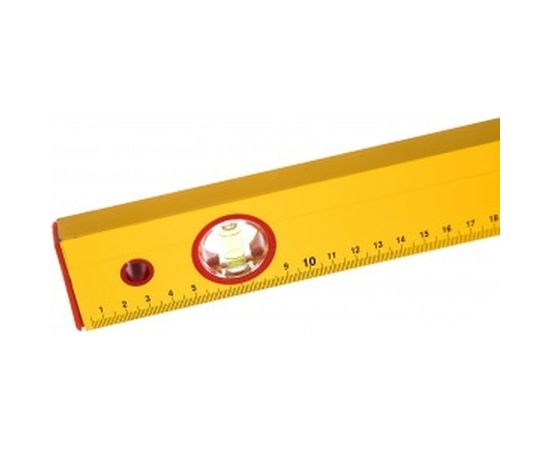 Алюминиевый желтый уровень с линейкой, 3 глазка 2000 мм SANTOOL 050202-200 – изображение 4