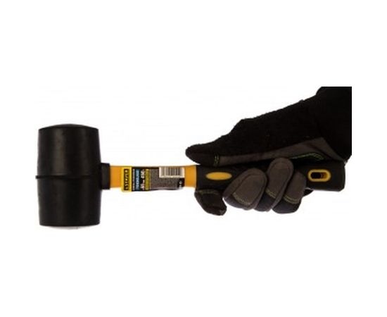 Резиновая черная киянка с фибергласовой ручкой 450г STAYER PROFESSIONAL 2054-65 – изображение 5