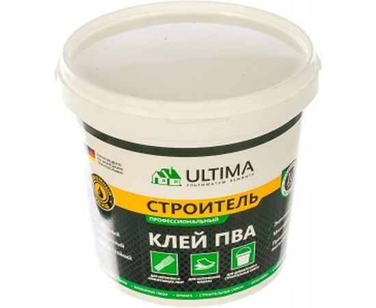 Клей ПВА ULTIMA СТРОИТЕЛЬ ведро 0,9кг ULTSTR09 