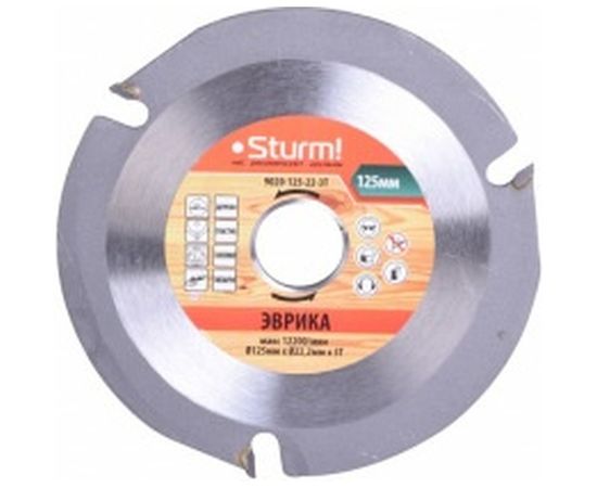 Диск пильный по дереву, пластику, гипсокартону 125х22.2 мм, 3 зуба Sturm 9020-125-22-3T 