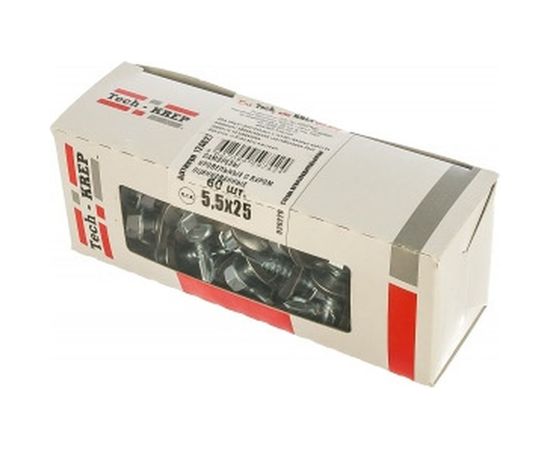 Кровельный саморез Tech-Krep КР ZP сверло 5,5х25 60 шт, коробка с окном 124627 – изображение 2