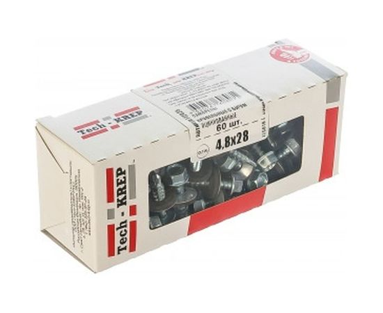 Кровельный саморез Tech-Krep КР ZP сверло 4,8х28 60 шт, коробка с окном 112025 – изображение 2