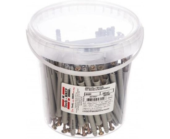 Дюбель-гвоздь 6х80 потайная манжета, полипропилен 100шт - ведро Tech-Krep 103184 – изображение 2