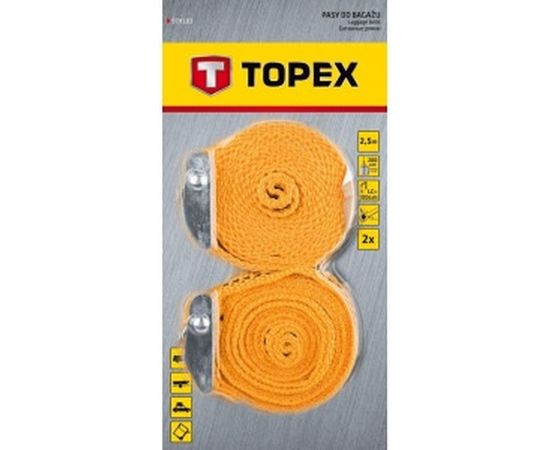 Ремни для стяжки багажа, 5 м x 25 мм, 2 штуки TOPEX 97X184 – изображение 2