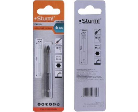 Сверло по кафелю (6х75 мм; 1/4HEX) Sturm 5380102 – изображение 2