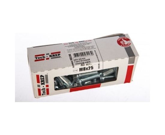 Болт DIN 933 с шестигранной головкой, оцинкованный М8х25, 40шт - коробка Tech-Krep 105208 – изображение 2