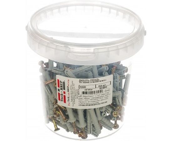 Дюбель-гвоздь 6х40 потайная манжета, полипропилен 150шт - ведро Tech-Krep 101466 – изображение 2