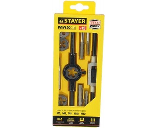 Набор метчиков и плашек STAYER MASTER 12 предметов 28012-H12_z01 – изображение 2