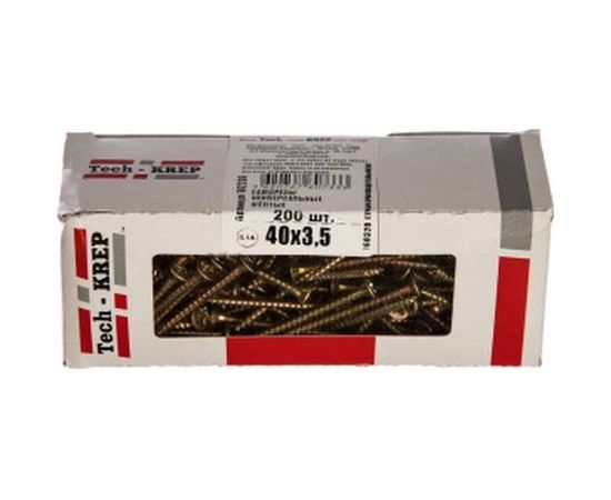 Универсальный саморез Tech-Krep 40х3,5 мм 200 шт желтый, коробка с окном 102236 – изображение 2