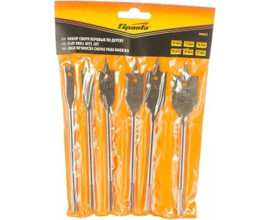 Набор сверл перовых (6 шт; 10-25 мм) по дереву SPARTA 704055 – изображение 2