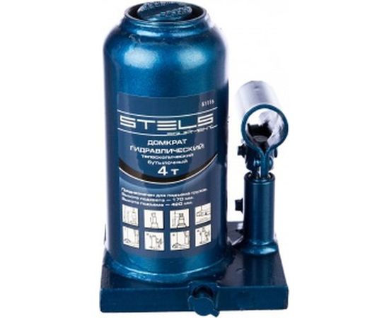 Телескопический гидравлический бутылочный домкрат 4 т STELS 51116 – изображение 3