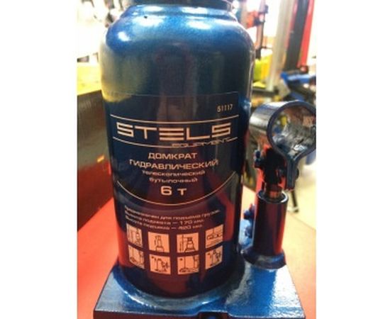 Телескопический гидравлический бутылочный домкрат 6 т STELS 51117 – изображение 3