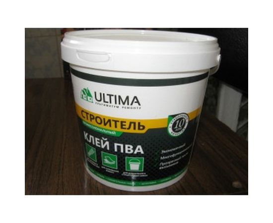 Клей ПВА ULTIMA СТРОИТЕЛЬ ведро 0,9кг ULTSTR09 – изображение 3