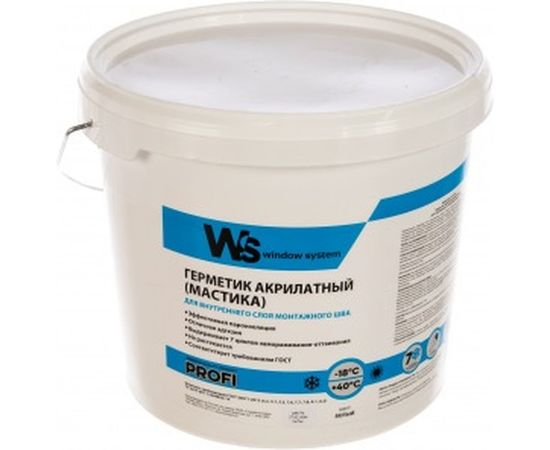 Акриловый герметик WINDOW SYSTEM белый, ведро 7 кг WSins007 