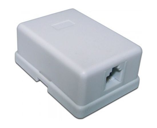 Настенная телефонная розетка TWT 1 порт RJ12, белая, винтовая, SS1-12-WH 