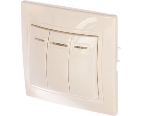 Трехклавишный выключатель TDM с подсветкой, белый Таймыр SQ1814-0006 