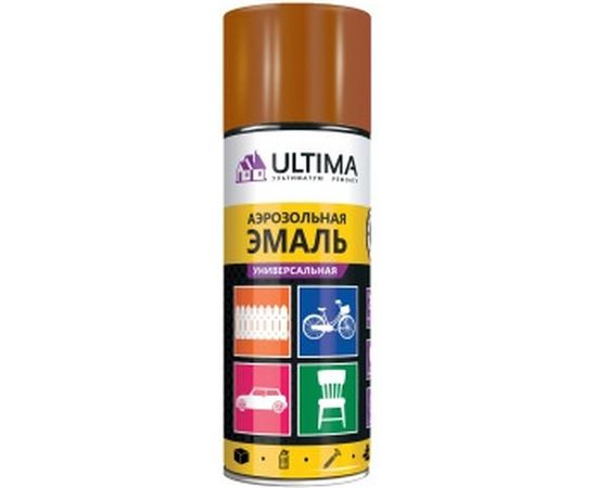Аэрозольная краска ULTIMA RAL 8028 КОРИЧНЕВЫЙ универсальная 520 мл ULT043 
