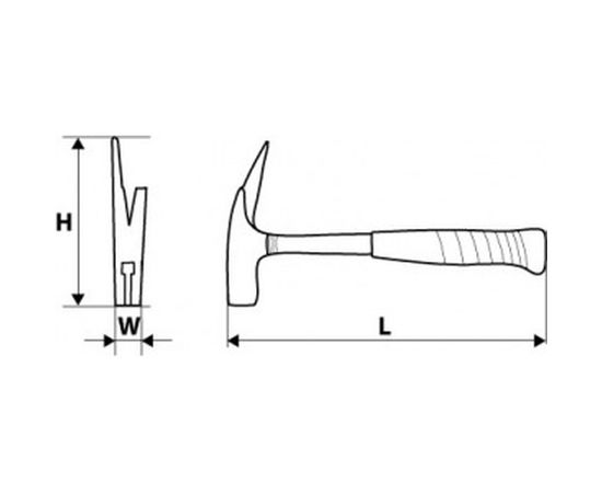 Шиферный молоток TOPEX с закаленной рукояткой, 600 г 02A160 – изображение 2