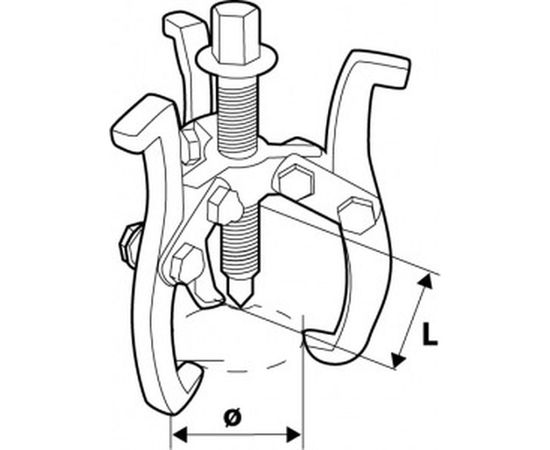 Съемник с 3 поворотными захватами 75x50 мм TOPEX 37D405 – изображение 2
