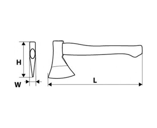 Топор TOPEX с деревянной рукояткой, 1000 г 05A140 – изображение 2