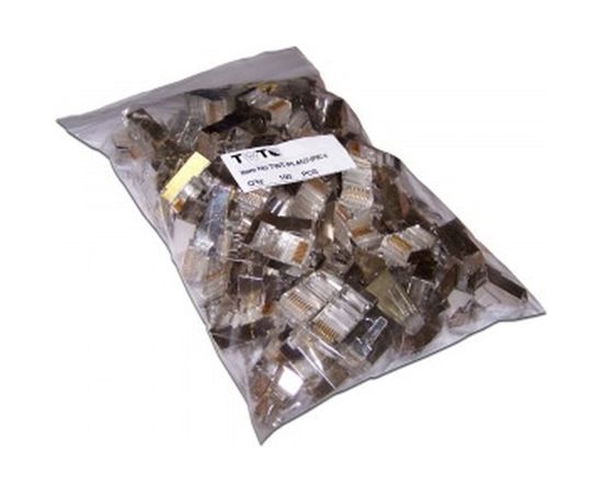Коннектор RJ-45 TWT 8P8C FTP категория 6, экранированный, универсальный, 100 шт. в упаковке PL45/S-8P8C-6 – изображение 2
