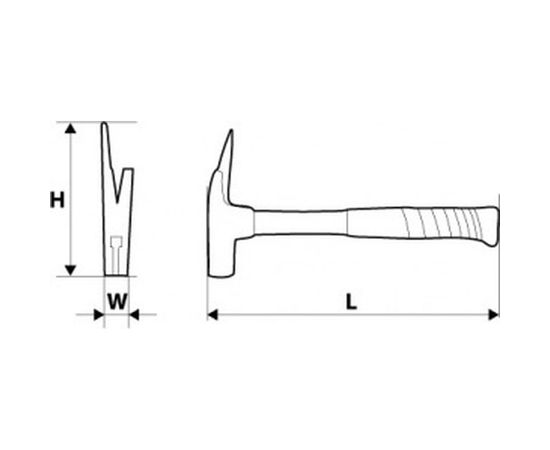 Шиферный молоток TOPEX с рукояткой из стекловолокна, 600 г 02A120 – изображение 2