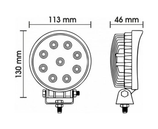 Светодиодная фара Вымпел WL-827F, ближний свет, мет. корп.9 диодов 5182 – изображение 2
